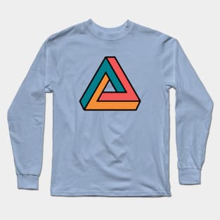 Vintage Penrose Triangle Geometry // Impossible Triangle Long Sleeve T-Shirt